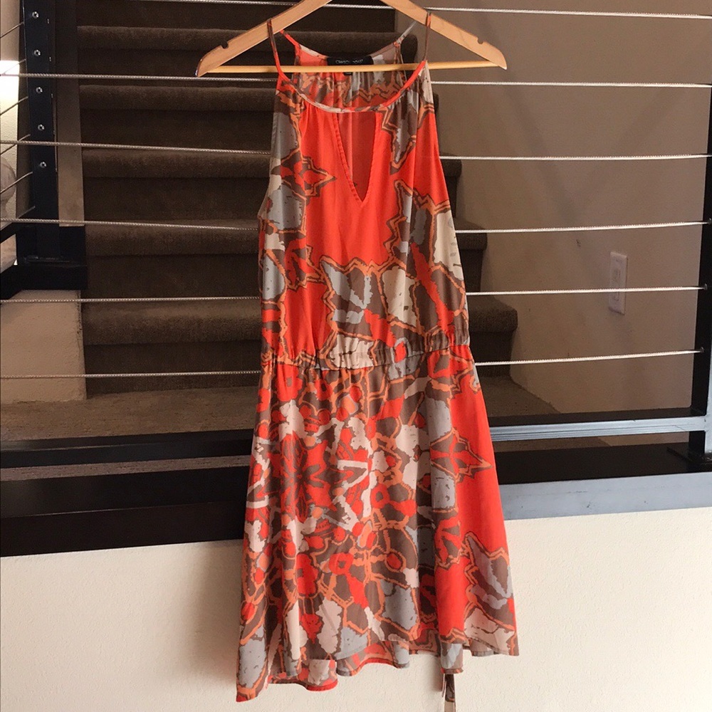 Key Hole Tie Wait Front Summer Print Dress - Picture 3 of 6